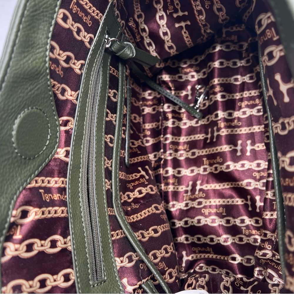 Tignanello Green Leather Tote Bag - Picture 5 of 14